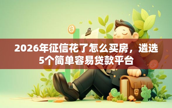 2026年征信花了怎么买房，遴选5个简单容易贷款平台