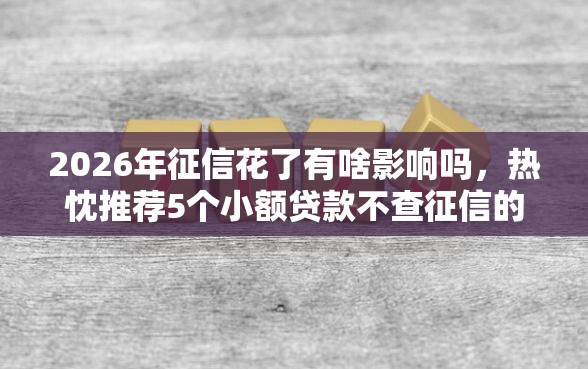 2026年征信花了有啥影响吗，热忱推荐5个小额贷款不查征信的口子