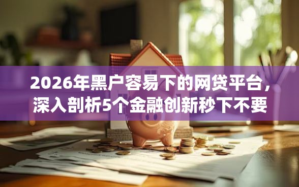 2026年黑户容易下的网贷平台，深入剖析5个金融创新秒下不要芝麻分的app