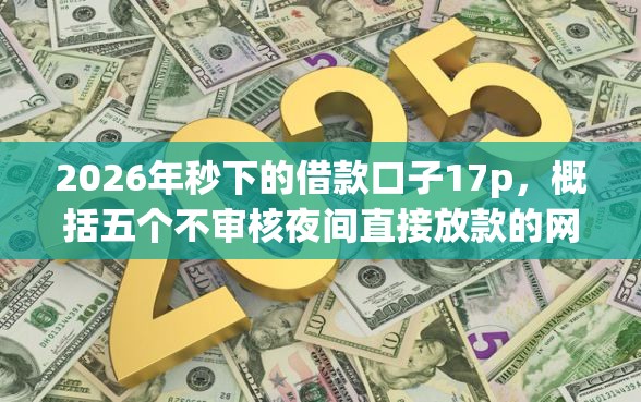 2026年秒下的借款口子17p，概括五个不审核夜间直接放款的网贷软件