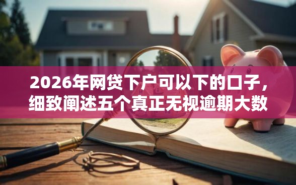 2026年网贷下户可以下的口子，细致阐述五个真正无视逾期大数据的网贷口子