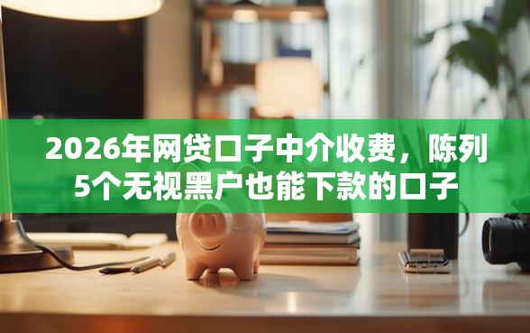 2026年网贷口子中介收费，陈列5个无视黑户也能下款的口子