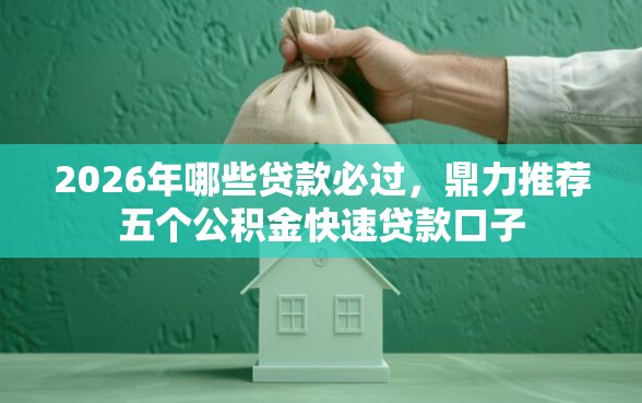 2026年哪些贷款必过，鼎力推荐五个公积金快速贷款口子