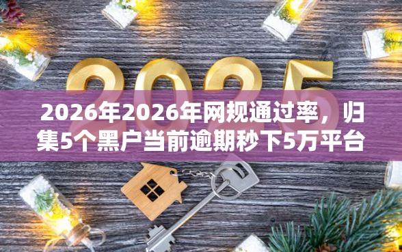 2026年2026年网规通过率，归集5个黑户当前逾期秒下5万平台