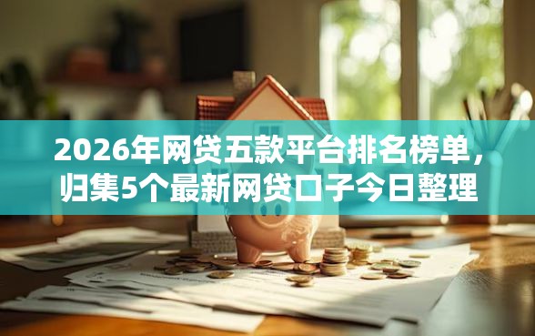 2026年网贷五款平台排名榜单，归集5个最新网贷口子今日整理这五个平台