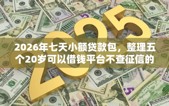 2026年七天小额贷款包，整理五个20岁可以借钱平台不查征信的平台