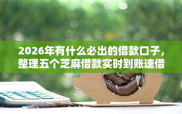 2026年有什么必出的借款口子，整理五个芝麻借款实时到账速借口子