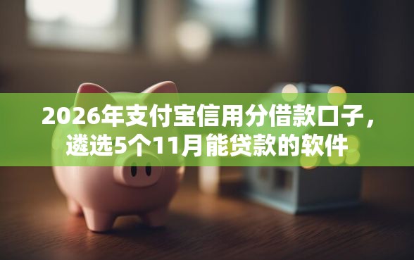 2026年支付宝信用分借款口子，遴选5个11月能贷款的软件