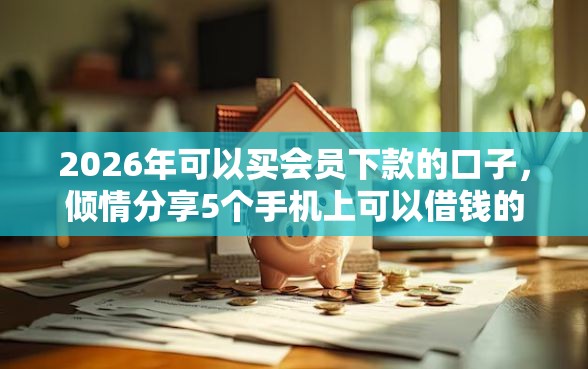 2026年可以买会员下款的口子，倾情分享5个手机上可以借钱的平台