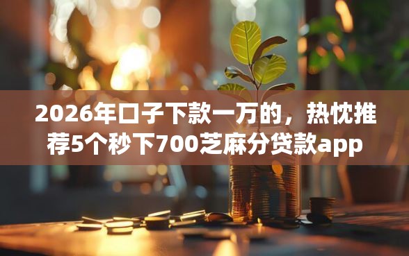 2026年口子下款一万的，热忱推荐5个秒下700芝麻分贷款app