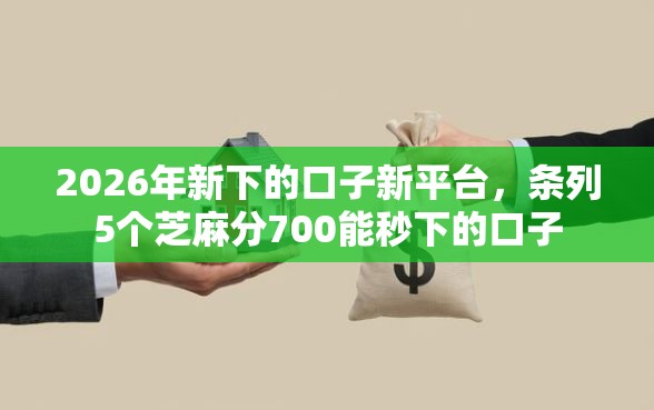 2026年新下的口子新平台，条列5个芝麻分700能秒下的口子