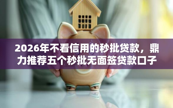 2026年不看信用的秒批贷款，鼎力推荐五个秒批无面签贷款口子