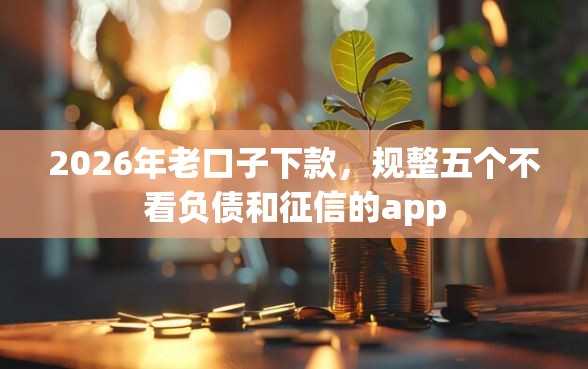 2026年老口子下款，规整五个不看负债和征信的app