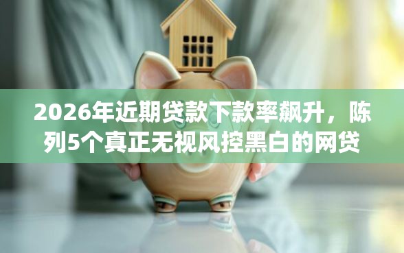 2026年近期贷款下款率飙升，陈列5个真正无视风控黑白的网贷app
