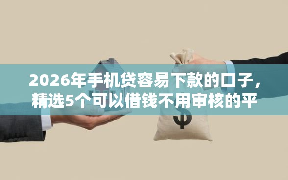 2026年手机贷容易下款的口子，精选5个可以借钱不用审核的平台