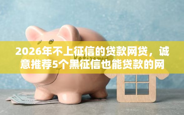 2026年不上征信的贷款网贷，诚意推荐5个黑征信也能贷款的网贷平台