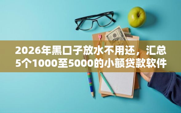 2026年黑口子放水不用还，汇总5个1000至5000的小额贷款软件
