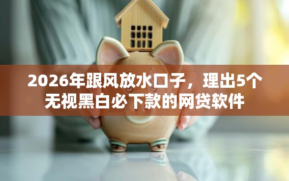 2026年跟风放水口子，理出5个无视黑白必下款的网贷软件