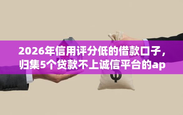 2026年信用评分低的借款口子，归集5个贷款不上诚信平台的app