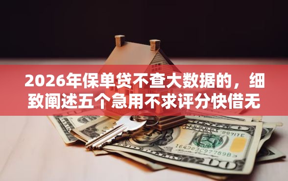 2026年保单贷不查大数据的，细致阐述五个急用不求评分快借无忧的平台