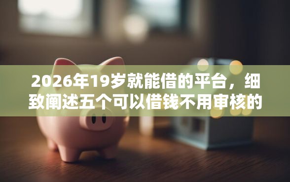 2026年19岁就能借的平台，细致阐述五个可以借钱不用审核的口子
