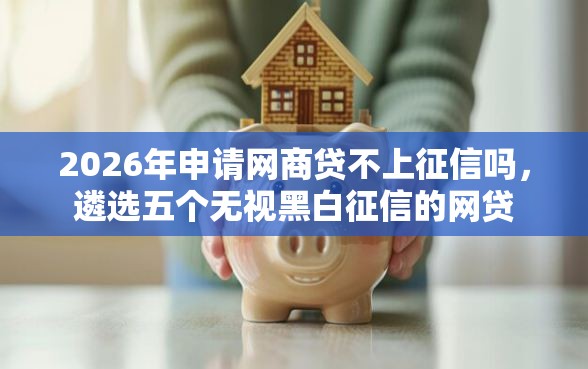 2026年申请网商贷不上征信吗，遴选五个无视黑白征信的网贷