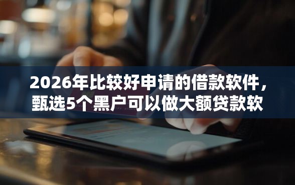 2026年比较好申请的借款软件，甄选5个黑户可以做大额贷款软件