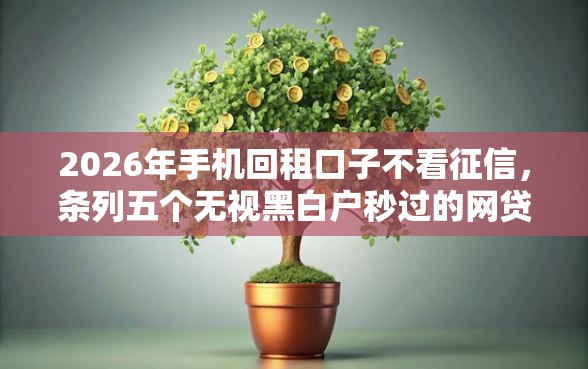 2026年手机回租口子不看征信，条列五个无视黑白户秒过的网贷口子