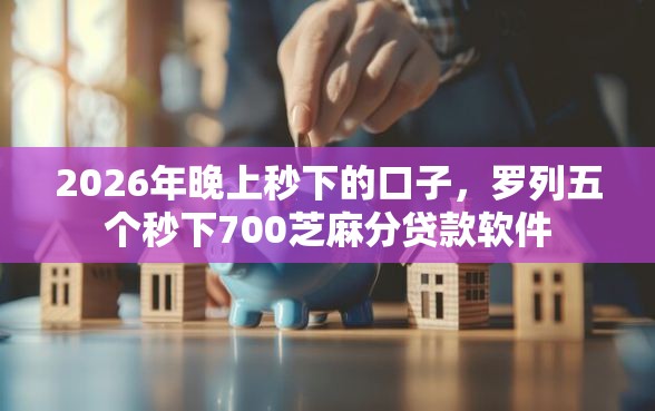 2026年晚上秒下的口子，罗列五个秒下700芝麻分贷款软件