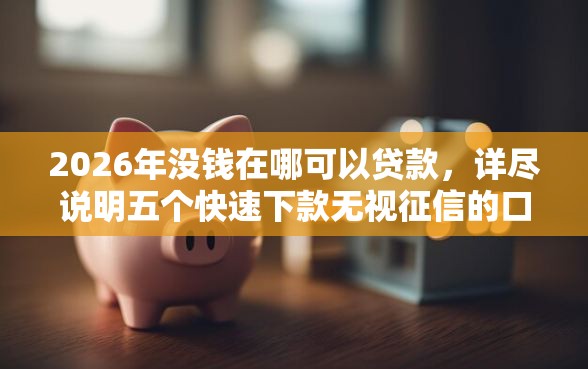 2026年没钱在哪可以贷款，详尽说明五个快速下款无视征信的口子