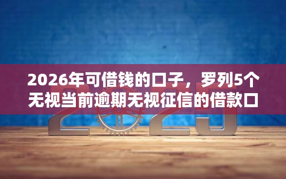 2026年可借钱的口子，罗列5个无视当前逾期无视征信的借款口子
