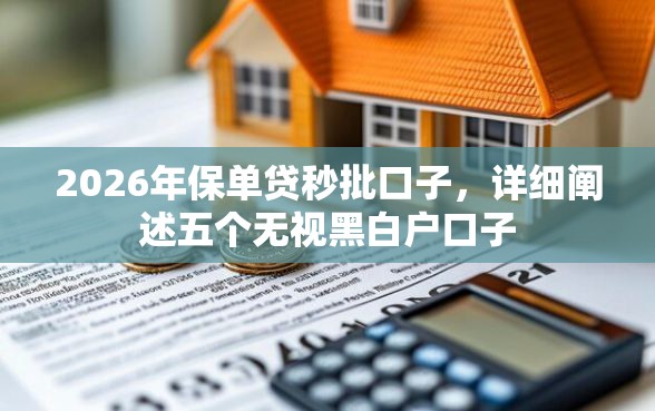 2026年保单贷秒批口子，详细阐述五个无视黑白户口子