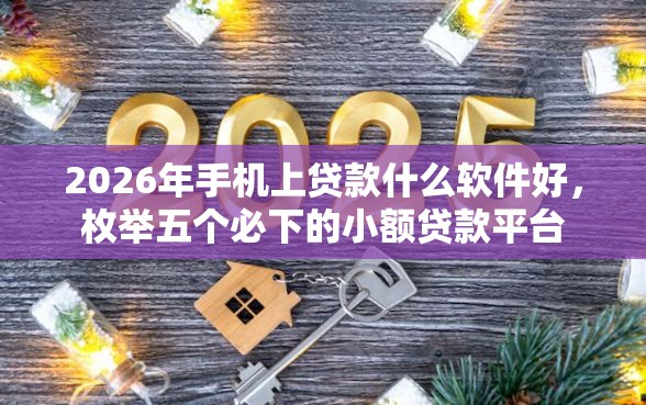 2026年手机上贷款什么软件好，枚举五个必下的小额贷款平台