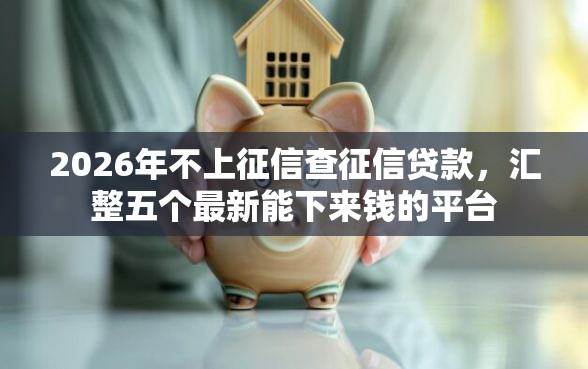 2026年不上征信查征信贷款，汇整五个最新能下来钱的平台