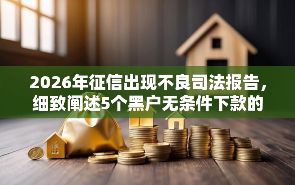 2026年征信出现不良司法报告，细致阐述5个黑户无条件下款的平台
