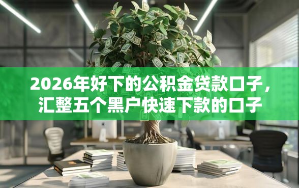 2026年好下的公积金贷款口子，汇整五个黑户快速下款的口子