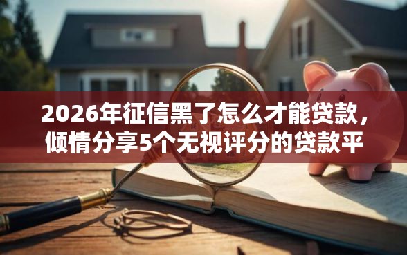 2026年征信黑了怎么才能贷款，倾情分享5个无视评分的贷款平台