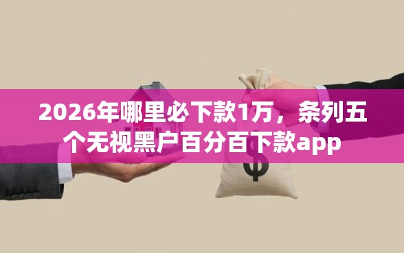 2026年哪里必下款1万，条列五个无视黑户百分百下款app