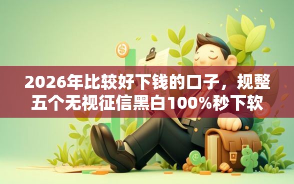 2026年比较好下钱的口子，规整五个无视征信黑白100%秒下软件