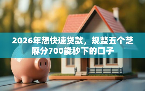 2026年想快速贷款，规整五个芝麻分700能秒下的口子