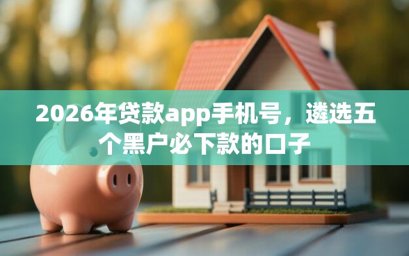 2026年贷款app手机号，遴选五个黑户必下款的口子