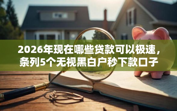 2026年现在哪些贷款可以极速，条列5个无视黑白户秒下款口子软件