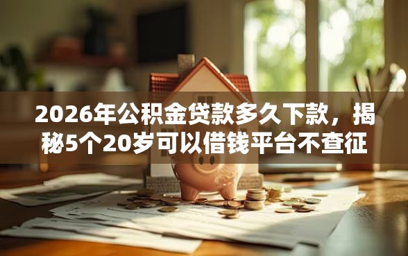 2026年公积金贷款多久下款，揭秘5个20岁可以借钱平台不查征信的平台