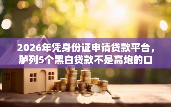 2026年凭身份证申请贷款平台，胪列5个黑白贷款不是高炮的口子