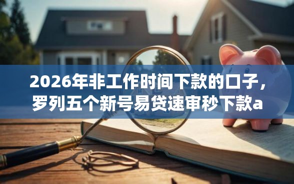 2026年非工作时间下款的口子，罗列五个新号易贷速审秒下款app