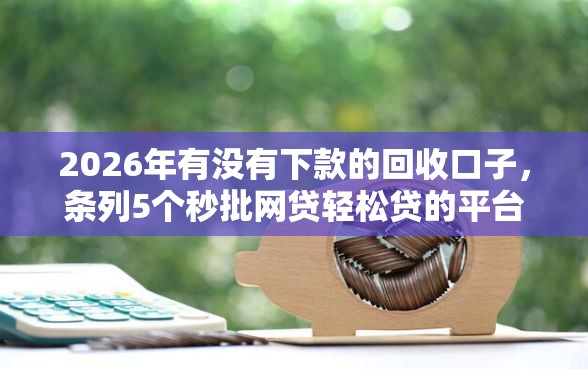 2026年有没有下款的回收口子，条列5个秒批网贷轻松贷的平台