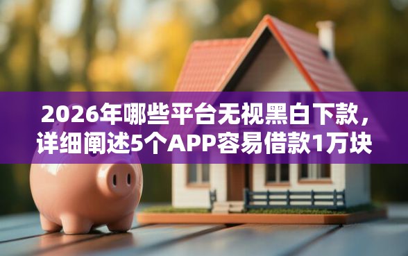 2026年哪些平台无视黑白下款，详细阐述5个APP容易借款1万块的平台