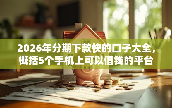 2026年分期下款快的口子大全，概括5个手机上可以借钱的平台
