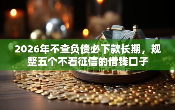 2026年不查负债必下款长期，规整五个不看征信的借钱口子