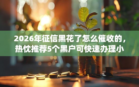 2026年征信黑花了怎么催收的，热忱推荐5个黑户可快速办理小额贷款业务的app